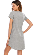 Load image into Gallery viewer, Graphic Round Neck Short Sleeve Lounge Dress
