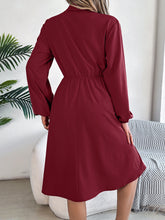 Load image into Gallery viewer, Collared Neck Long Sleeve Dress with Pockets
