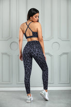 Load image into Gallery viewer, Leopard Cutout Sports Bra and Leggings Set
