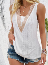 Load image into Gallery viewer, Lace Detail Eyelet Sleeveless Top
