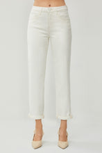 Load image into Gallery viewer, RISEN Full Size High Waist Rolled Hem Straight Jeans
