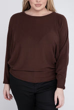 Load image into Gallery viewer, Plus Ribbed Batwing Long Sleeve Boat Neck Sweater
