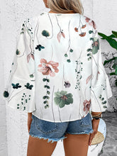 Load image into Gallery viewer, Ruffled Printed V-Neck Half Sleeve Blouse
