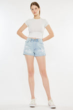 Load image into Gallery viewer, Kancan High Rise Repaired Mom Denim Shorts
