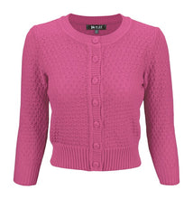 Load image into Gallery viewer, Cute Pattern Cropped Cardigan Sweater  3/4 Sleeve
