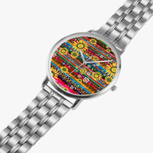 Load image into Gallery viewer, Ti Amo I love you - Exclusive Brand  - Leopard &amp; Sunflowers - Instafamous Steel Strap Quartz Watch
