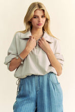Load image into Gallery viewer, Davi &amp; Dani Drawstring Hem Half Zip Raglan Sleeve Sweatshirt

