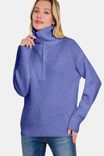 Load image into Gallery viewer, Zenana Half Zip Long Sleeve Sweater
