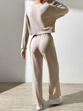 Load image into Gallery viewer, Half Button Long Sleeve Top and Pants Set
