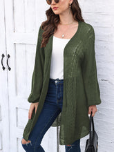 Load image into Gallery viewer, Cable-Knit Open Front Long Sleeve Cardigan
