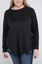 Load image into Gallery viewer, Plus Melange Baby Waffle Long Sleeve Top
