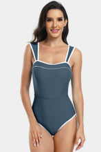 Load image into Gallery viewer, Contrast Trim Wide Strap One-Piece Swimwear
