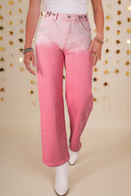 Load image into Gallery viewer, Pink Scattering Rhinestone Gradient Denim Pants
