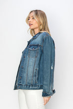 Load image into Gallery viewer, RISEN Full Size Distressed Button Up Jacket
