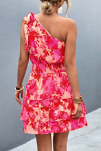 Load image into Gallery viewer, Tied Smocked Printed Single Shoulder Dress
