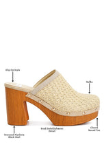 Load image into Gallery viewer, Jeydena Raffia Platform Clogs
