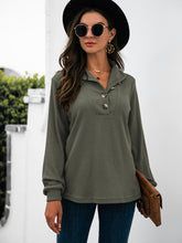 Load image into Gallery viewer, Half Button Long Sleeve T-Shirt
