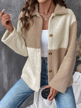 Load image into Gallery viewer, Perfee Color Block Collared Neck Long Sleeve Jacket
