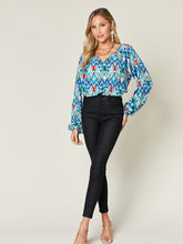 Load image into Gallery viewer, Double Take Full Size Printed Balloon Sleeve Blouse
