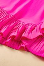 Load image into Gallery viewer, Bright Pink Solid Ruffled Edge Keyhole Back Mini Dress
