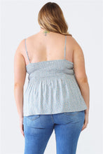 Load image into Gallery viewer, Zenobia Plus Size Frill Smocked Floral Sweetheart Neck Cami
