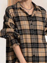 Load image into Gallery viewer, Button Up Plaid Long Sleeve Shirt Dress
