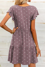 Load image into Gallery viewer, Polka Dot V-Neck Flutter Sleeve Mini Dress
