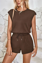 Load image into Gallery viewer, Cutout Round Neck Cap Sleeve Romper
