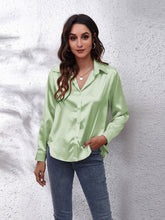 Load image into Gallery viewer, Collared Neck Buttoned Long Sleeve Shirt
