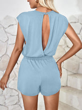 Load image into Gallery viewer, Cutout Round Neck Cap Sleeve Romper
