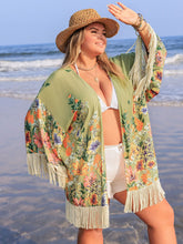 Load image into Gallery viewer, Plus Size Fringe Open Front Cover-Up
