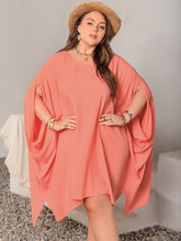 Load image into Gallery viewer, Plus Size Round Neck Batwing Sleeve Mini Dress
