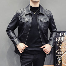 Load image into Gallery viewer, Mens Fall Winter Quilted Casual Leather Jacket
