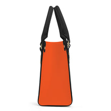 Load image into Gallery viewer, Ti Amo I love you - Exclusive Brand - Orange - Luxury Womens PU Tote Bag - Black Straps
