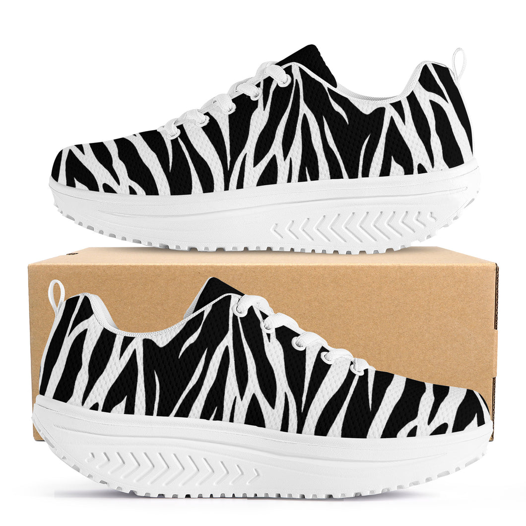 Ti Amo I love you - Exclusive Brand - Zebra - Black & White - Zebra - Women's Mesh Heightening Shaking Shoe