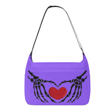 Load image into Gallery viewer, Ti Amo I love you - Exclusive Brand - Heliotrope 3 - Skeleton Heart Hands  -  Journey Computer Shoulder Bag
