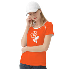 Load image into Gallery viewer, Ti Amo I love you - Exclusive Brand  - Orange - White Daisy - Women&#39;s T shirt
