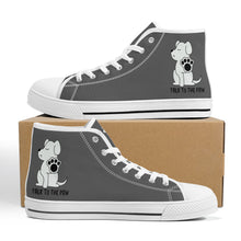 Load image into Gallery viewer, Ti Amo I love you  - Exclusive Brand - Davy&#39;s Grey - Talk to the Paw - High-Top Canvas Shoes - White
