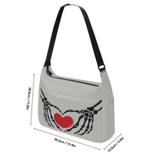 Load image into Gallery viewer, Ti Amo I love you - Exclusive Brand - Gray Nickel - Skeleton Heart Hands  -  Journey Computer Shoulder Bag
