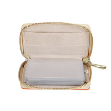 Load image into Gallery viewer, Ti Amo I love you - Exclusive Brand - Mandarin Pearl  - Double White Heart - PU Leather - Zipper Card Holder
