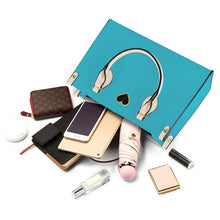 Load image into Gallery viewer, Ti Amo I love you - Exclusive Brand - Macaw Blue Green - Luxury Womens PU Tote Bag - Cream Straps
