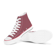 Load image into Gallery viewer, Ti Amo I love you - Exclusive Brand - Spinel Rose - White Daisy - High Top Canvas Shoes - White  Soles
