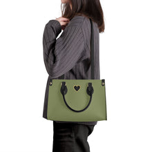 Load image into Gallery viewer, Ti Amo I love you - Exclusive Brand - Hazel Green - Luxury Womens PU Tote Bag - Black Straps
