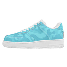 Load image into Gallery viewer, Ti Amo I love you - Exclusive Brand  - Aquamarine Blue, Downy, Spray Camouflage Low Top Unisex Sneakers
