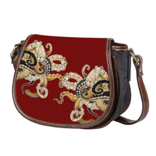 Load image into Gallery viewer, Ti Amo I love you - Exclusive Brand - Dark Burgundy - Octopi - Saddle Bag
