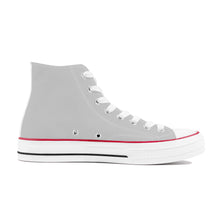 Load image into Gallery viewer, Ti Amo I love you - Exclusive Brand - Silver - White Daisy - High Top Canvas Shoes - White  Soles
