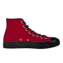 Load image into Gallery viewer, Ti Amo I love you - Christmas Candy - Double White Heart - High Top Canvas Shoes - Black  Soles
