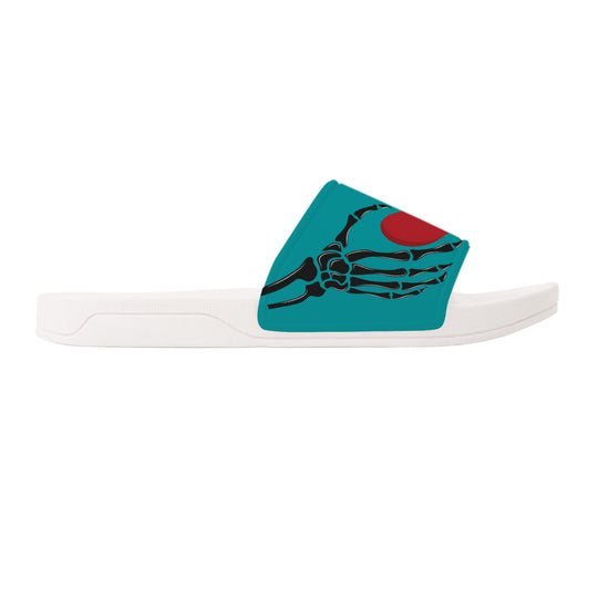 Ti Amo I love you - Exclusive Brand - Persian Green - Skeleton Hands with Heart -  Slide Sandals - White Soles