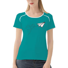 Load image into Gallery viewer, Ti Amo I love you - Exclusive Brand  - Veridian Green - Paper Airplane - Women&#39;s T shirt
