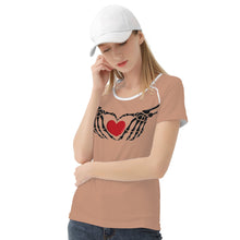 Load image into Gallery viewer, Ti Amo I love you - Exclusive Brand - Feldspar - Skeleton Hands with Heart  -Women&#39;s T shirt - Sizes XS-2XL
